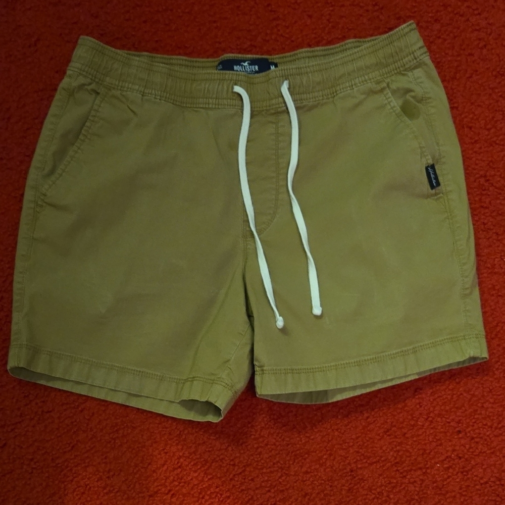 Hollister Khaki Shorts with White Drawstring